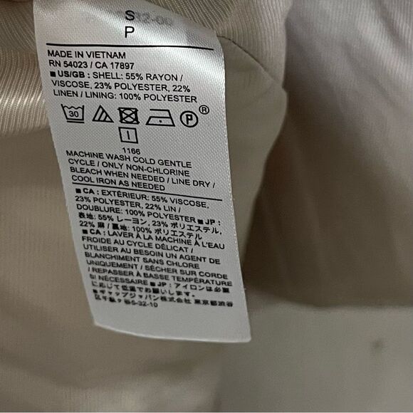 Banana Republic New Cutaway Vest Womens Small Neutral Button Front Linen Blend - Picture 7 of 7